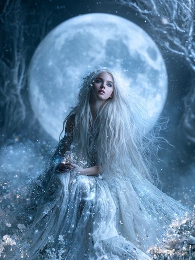 Moonlit Ice Queen Fantasy Print.