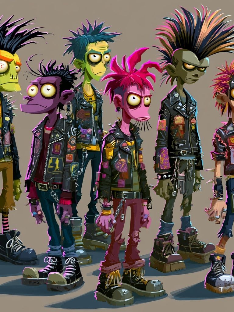 Punk Cartoon Band Poster. poster detail