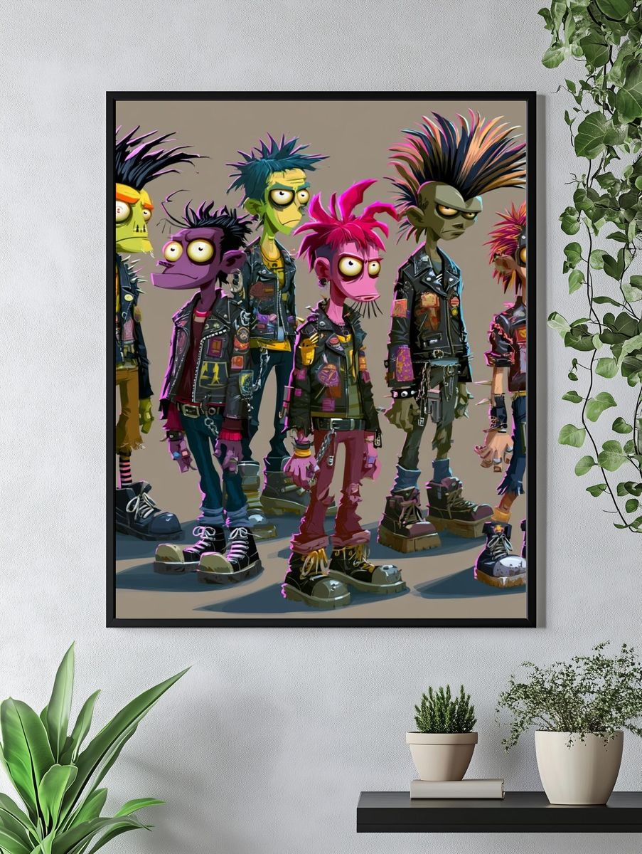 Punk Cartoon Band Poster. — room view 4