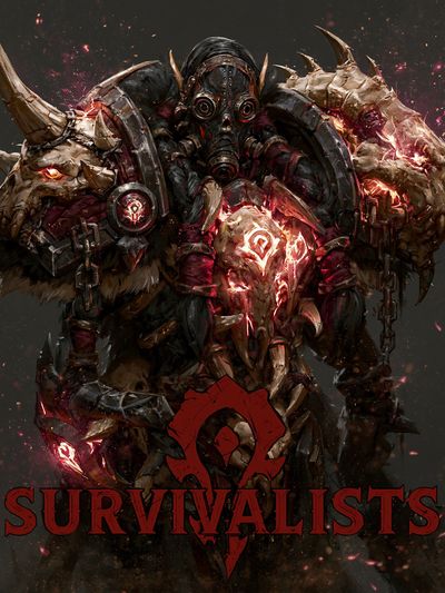 Survivalist War Mask Illustration Poster.