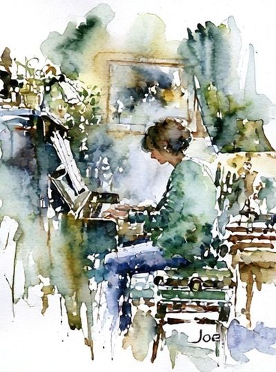 Piano Practice Watercolor Poster. poster