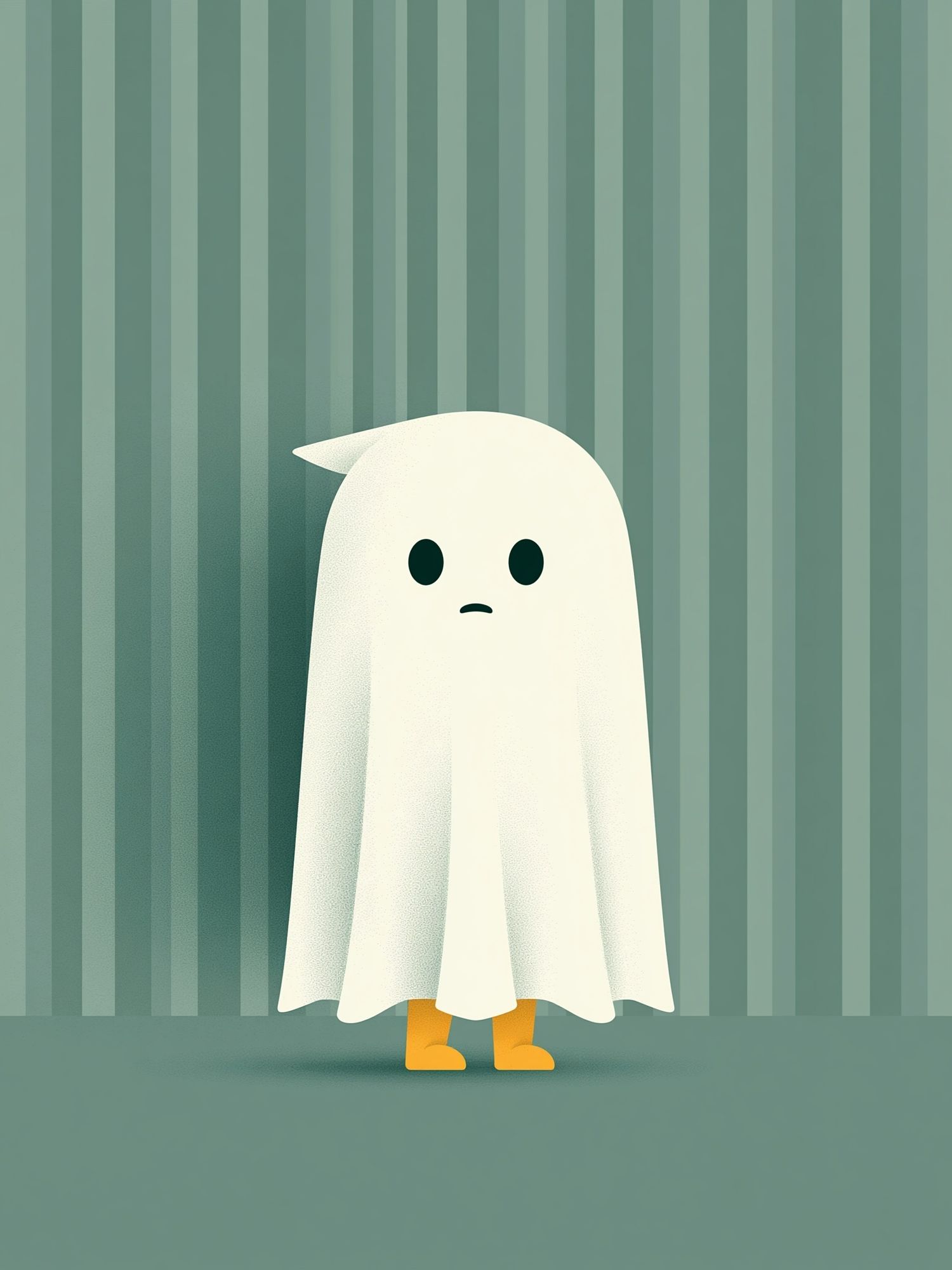 Cute Ghost Illustration Poster. poster detail