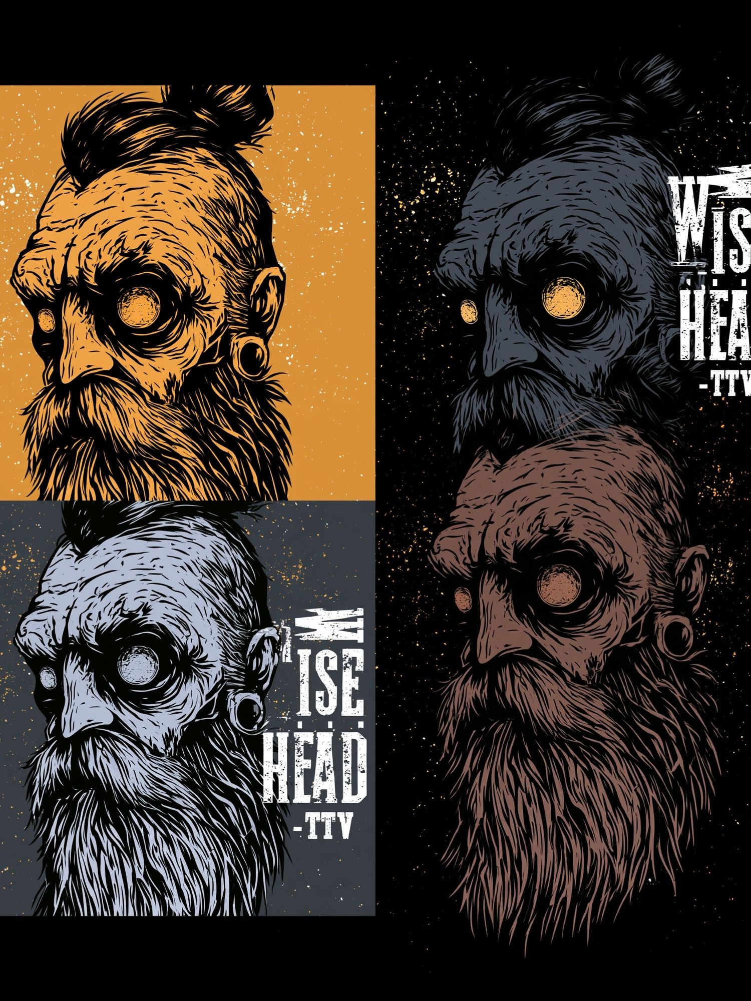 Wise Head Illustration Poster. poster detail