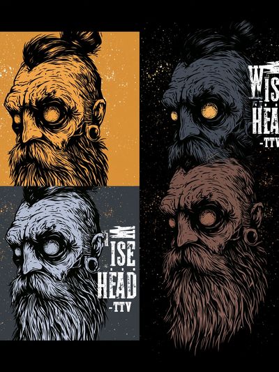 Wise Head Illustration Poster.