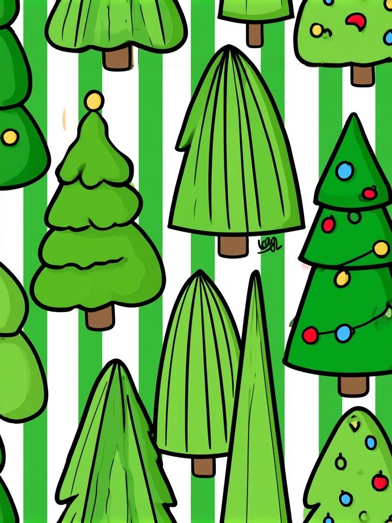Christmas Trees Illustration Poster. poster detail