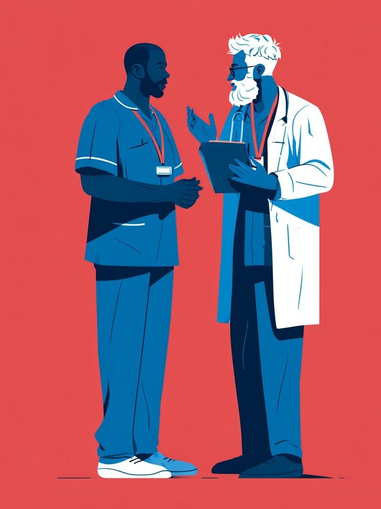 Doctors Conversation Illustration Poster. poster detail