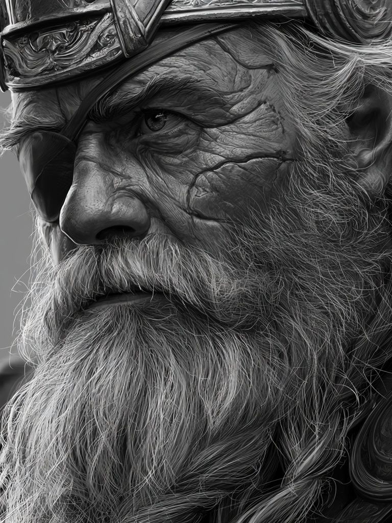 Viking Warrior Portrait Print. poster detail