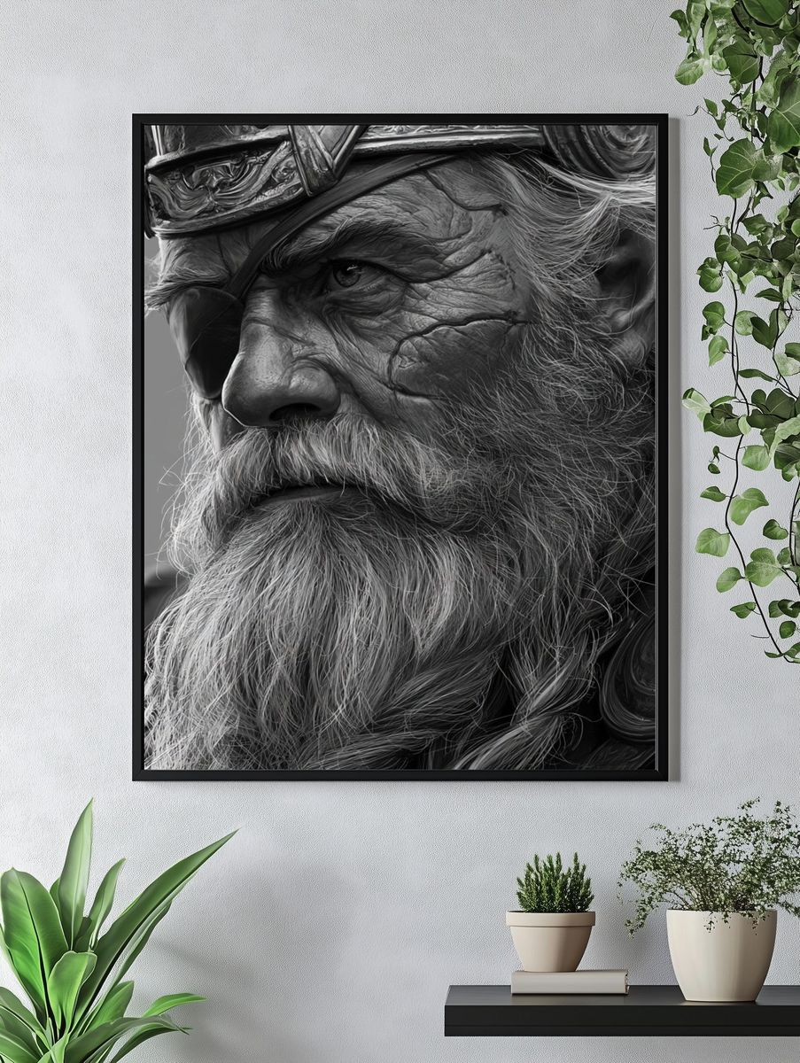 Viking Warrior Portrait Print. — room view 4