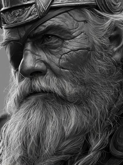 Viking Warrior Portrait Print. poster