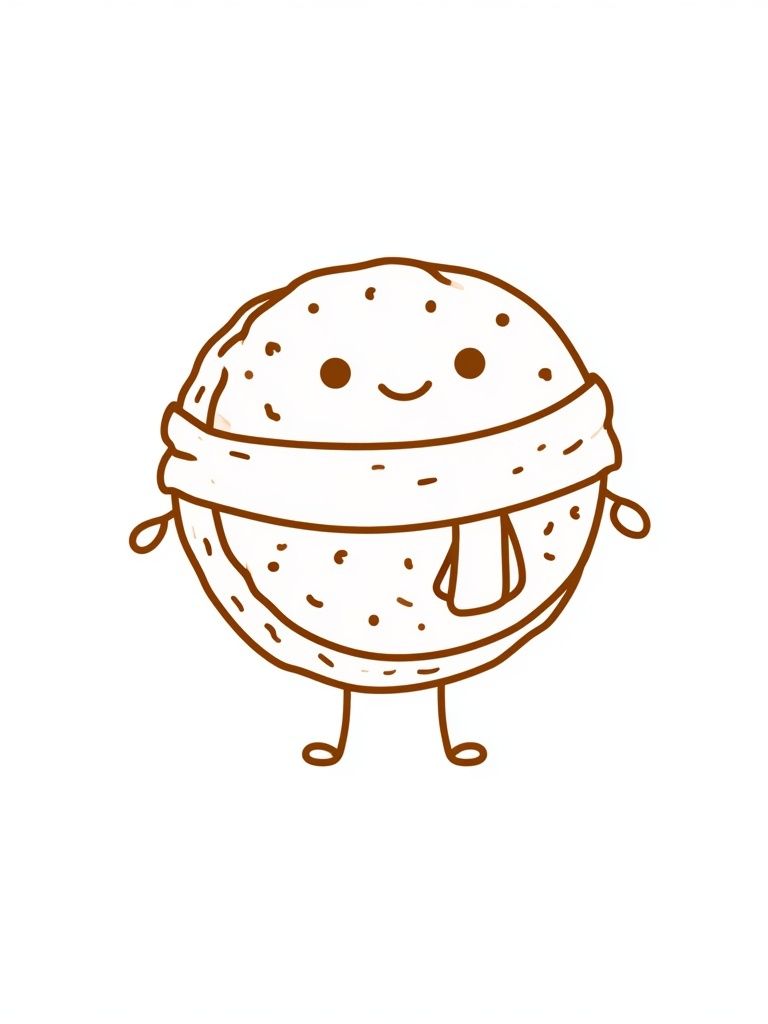 Cute Bread Character Illustration Poster. poster detail
