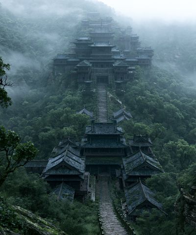 Misty Mountain Temple Print.