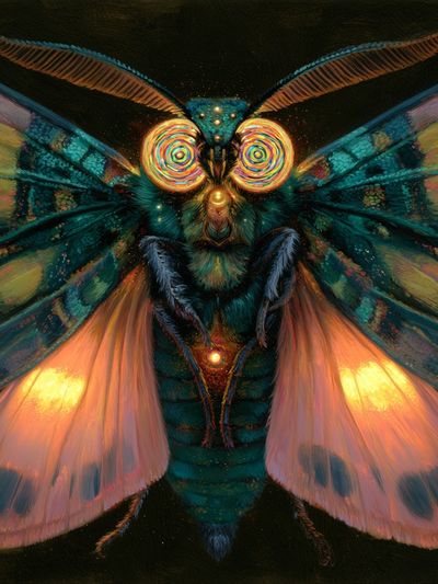 Psychedelic Moth Illustration Poster. poster