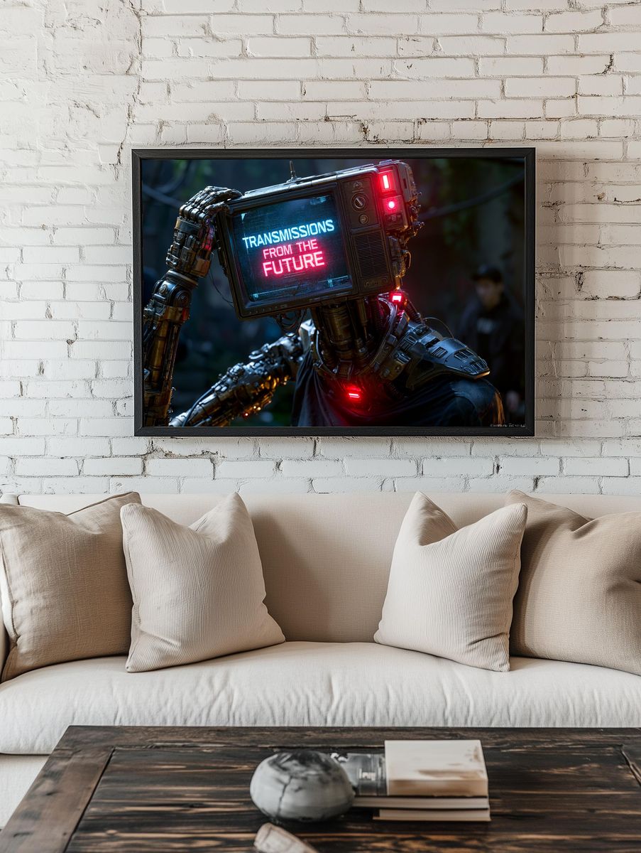 Cyberpunk TV Head Poster. — room view 1