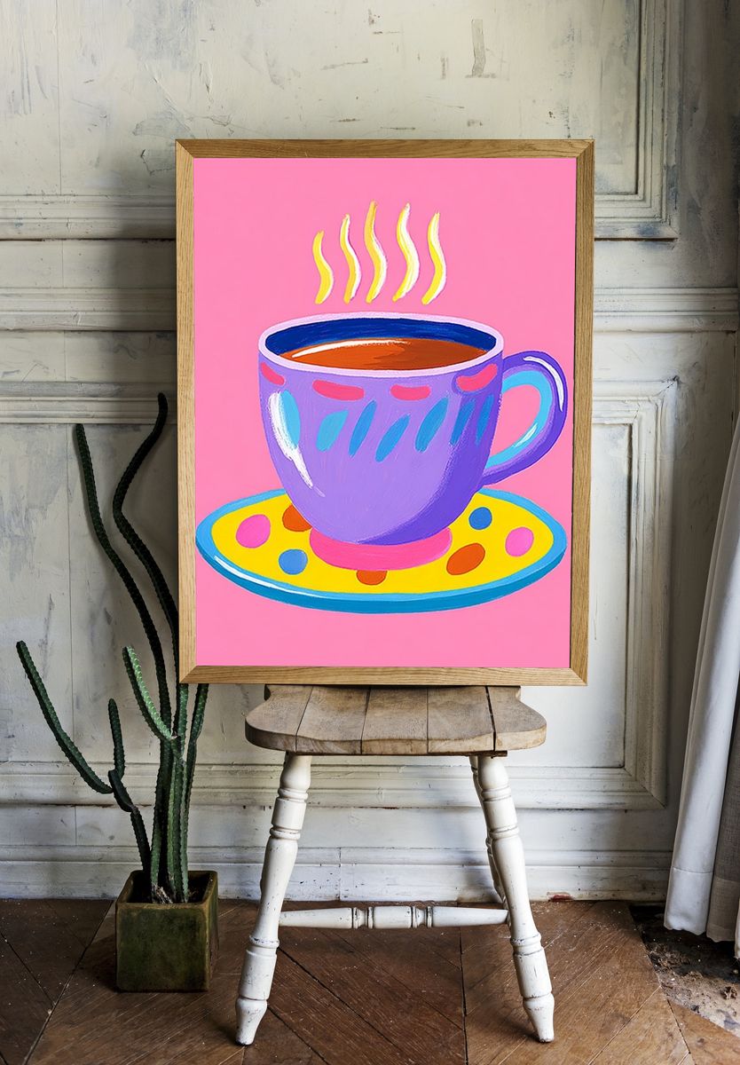 Dreaming Poppy Girl Illustration Print room preview