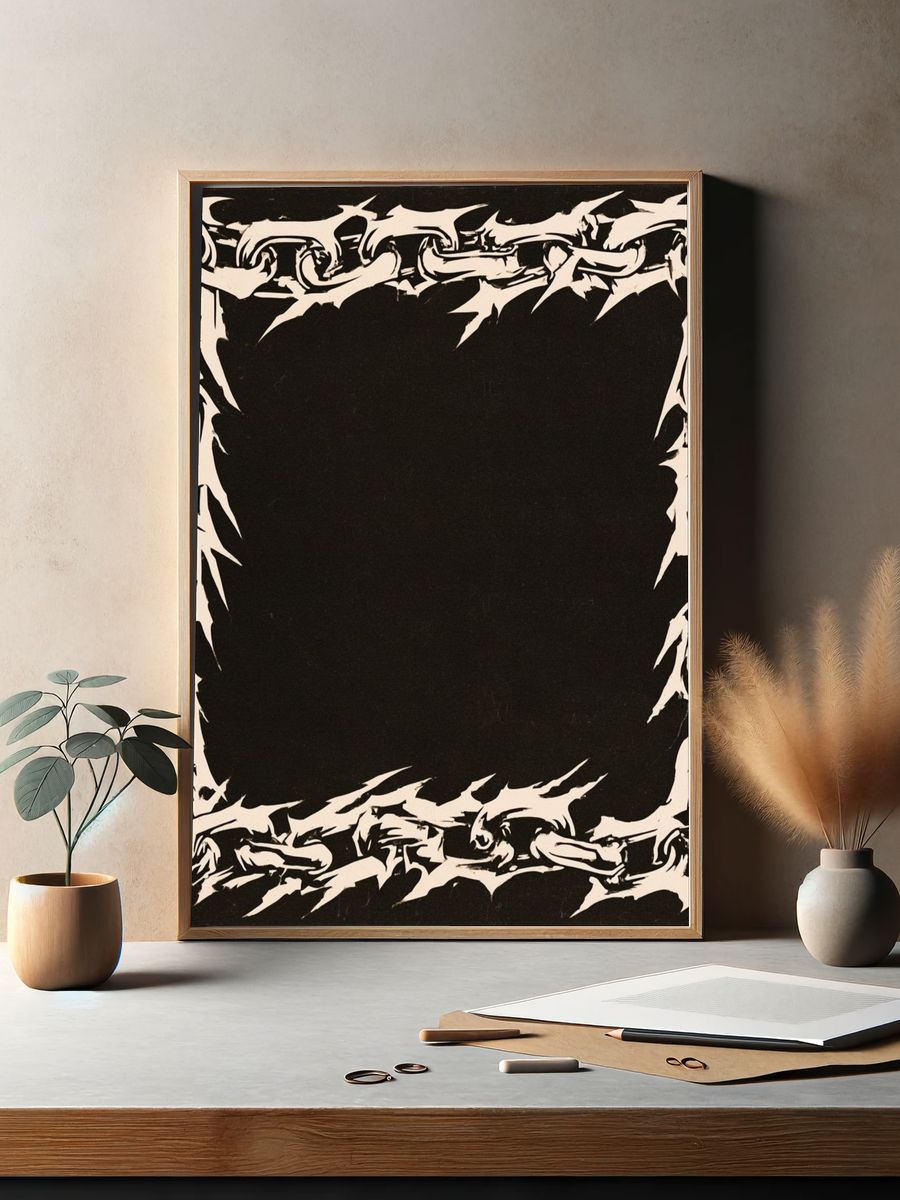 Chain Frame Black-White Poster. — room view 2