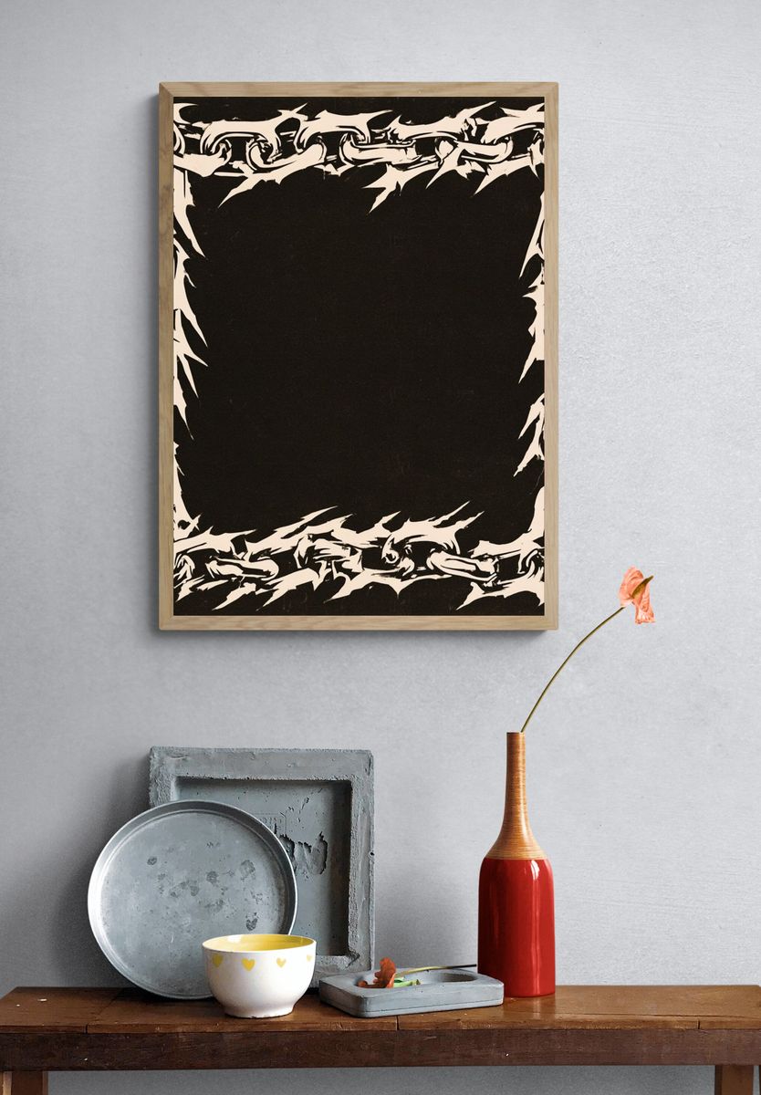 Chain Frame Black-White Poster. — room view 3