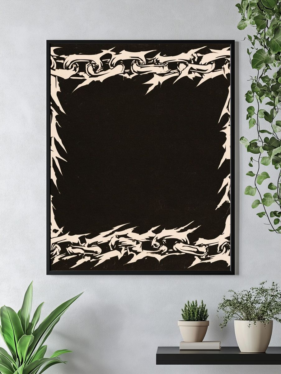 Chain Frame Black-White Poster. — room view 4