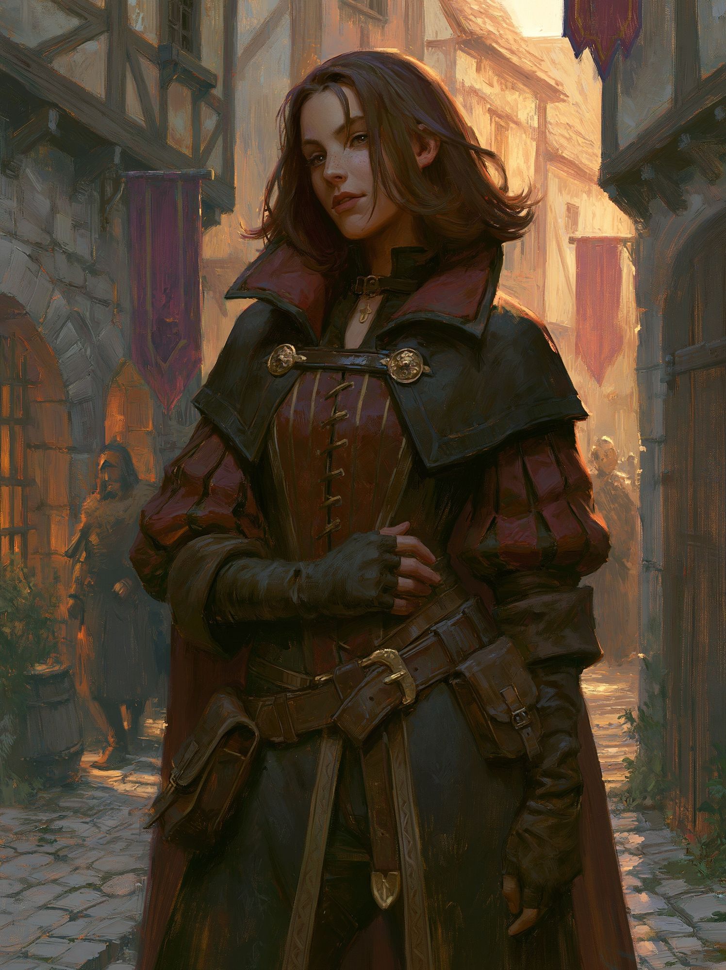 Medieval Warrior Portrait Print. poster — illustration art
