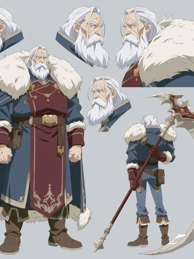 Elder Warrior Character Design Poster. poster detail