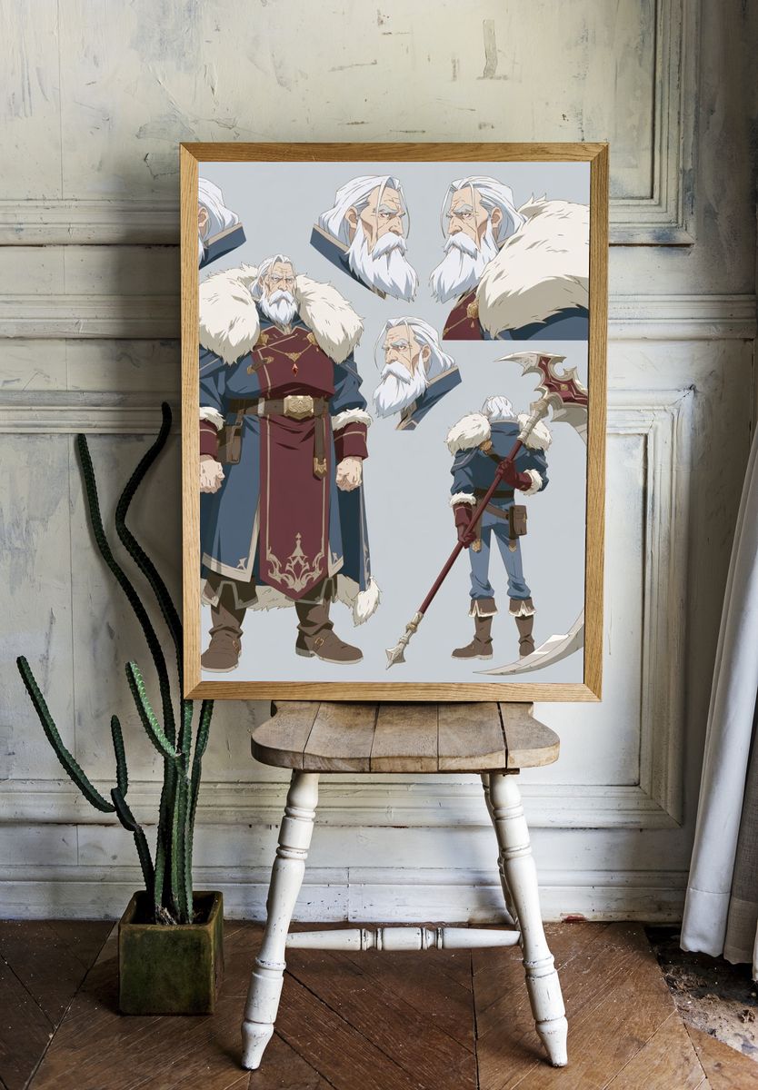 Elder Warrior Character Design Poster. room preview
