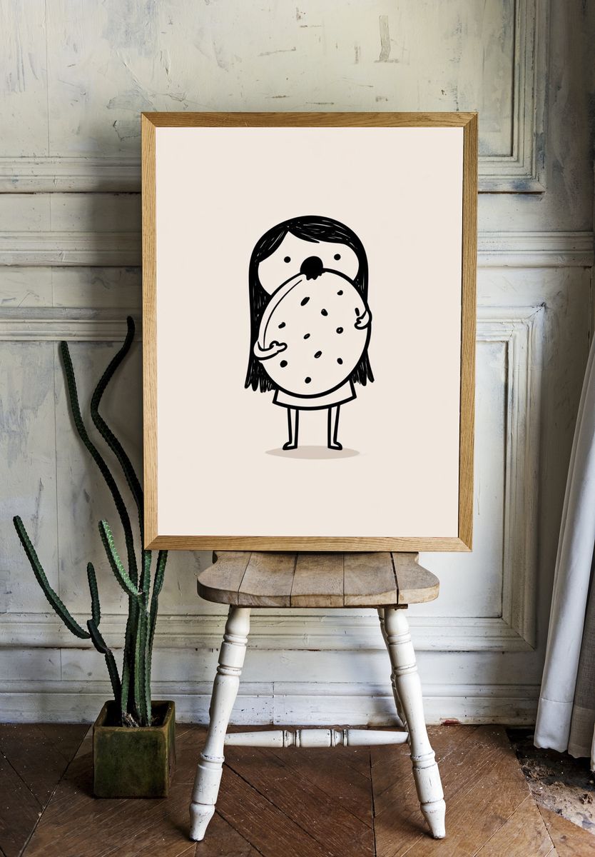 Cookie Girl Cartoon Poster. — room view 1