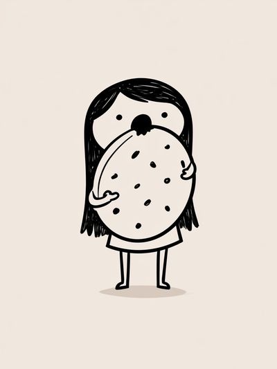 Cookie Girl Cartoon Poster.