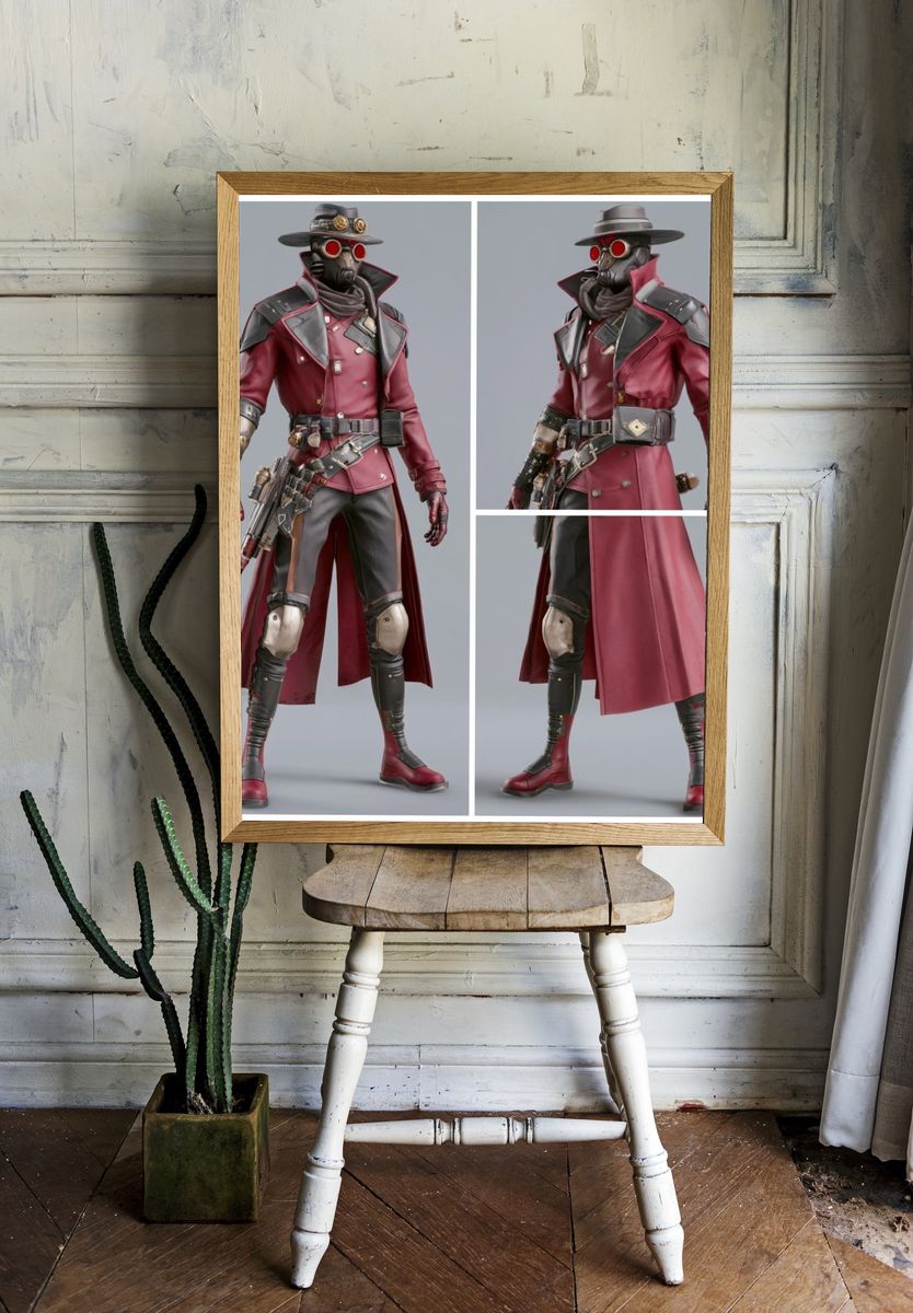 Steampunk Gas Mask Character Poster. room preview