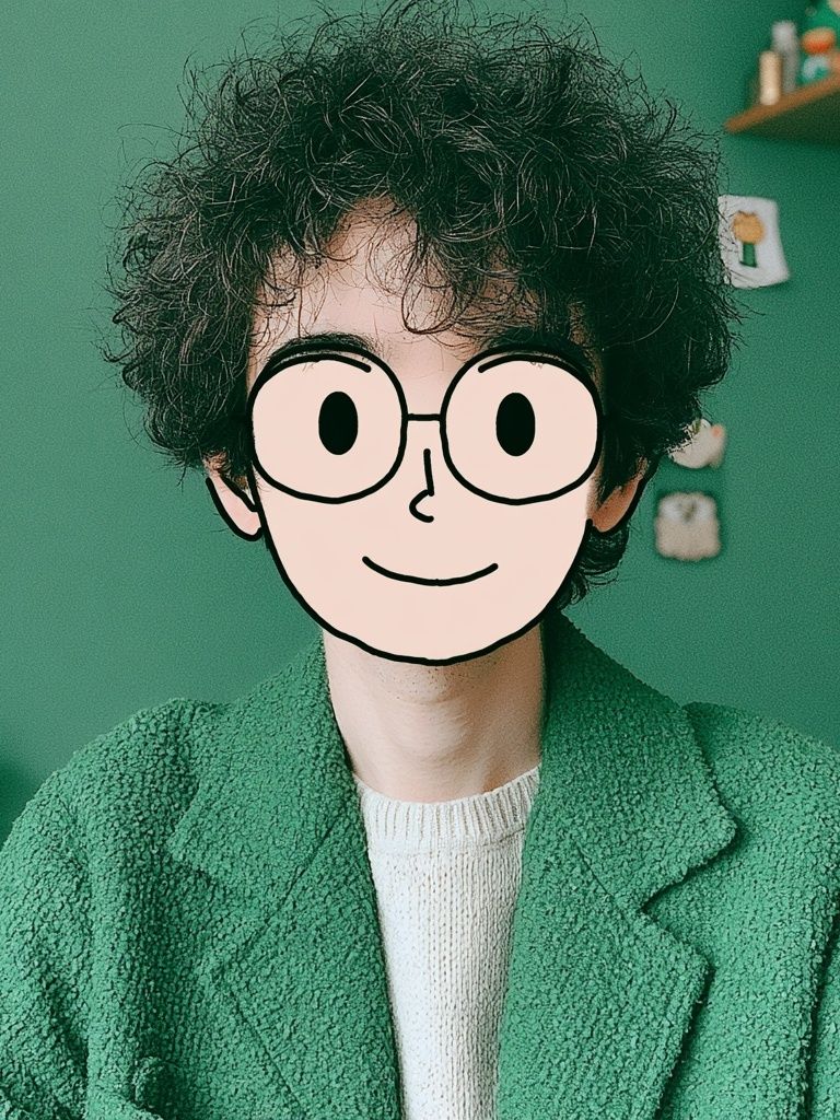 Cartoon Face Portrait Print. poster — illustration art