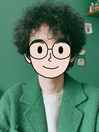 Cartoon Face Portrait Print. poster