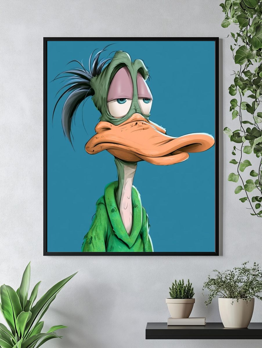 Daffy Duck Portrait Illustration Poster. — room view 4