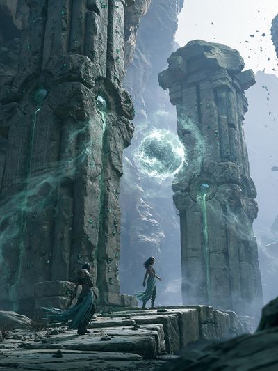 Mystic Ruins Portal Fantasy Print.