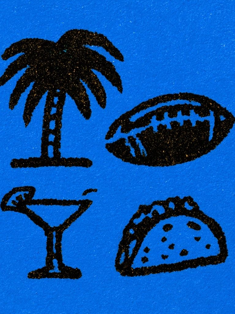 Tropical Icons Illustration Print. poster detail