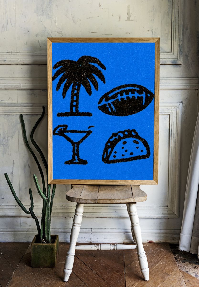 Tropical Icons Illustration Print. — room view 1