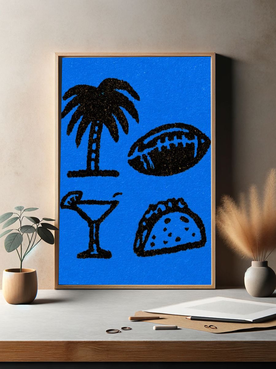 Tropical Icons Illustration Print. — room view 2