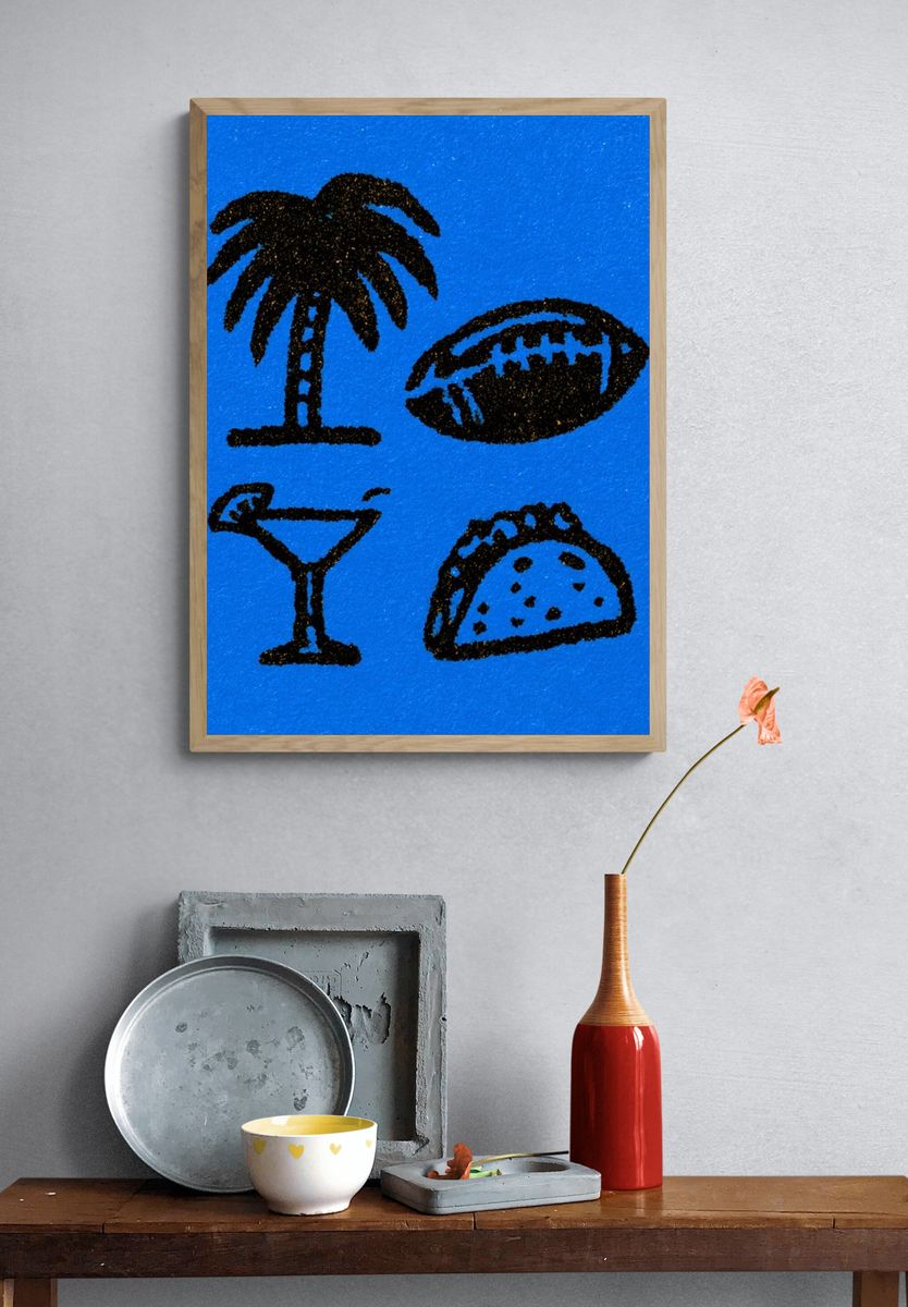 Tropical Icons Illustration Print. — room view 3