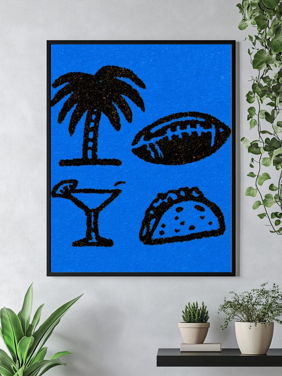 Tropical Icons Illustration Print. — room view 4