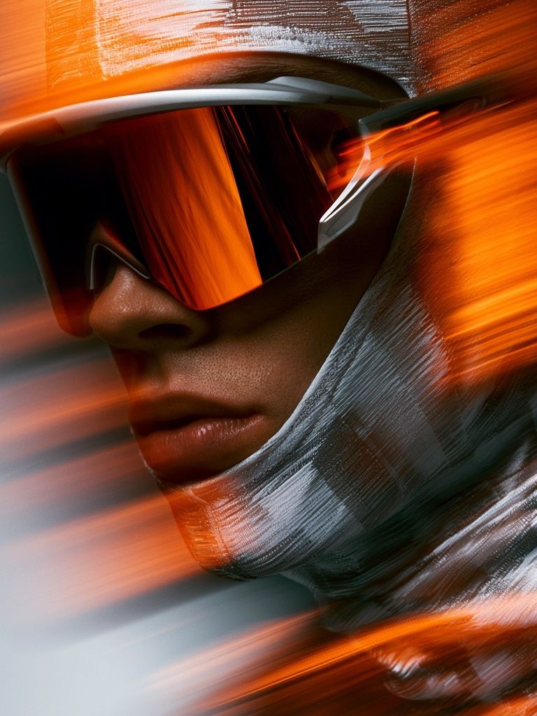 Futuristic Helmet Portrait Print. poster detail