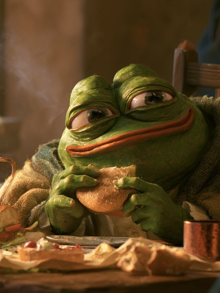Frog Breakfast Portrait Print. poster — illustration art