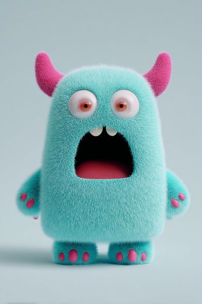 Cute Monster Character Illustration Poster. poster print
