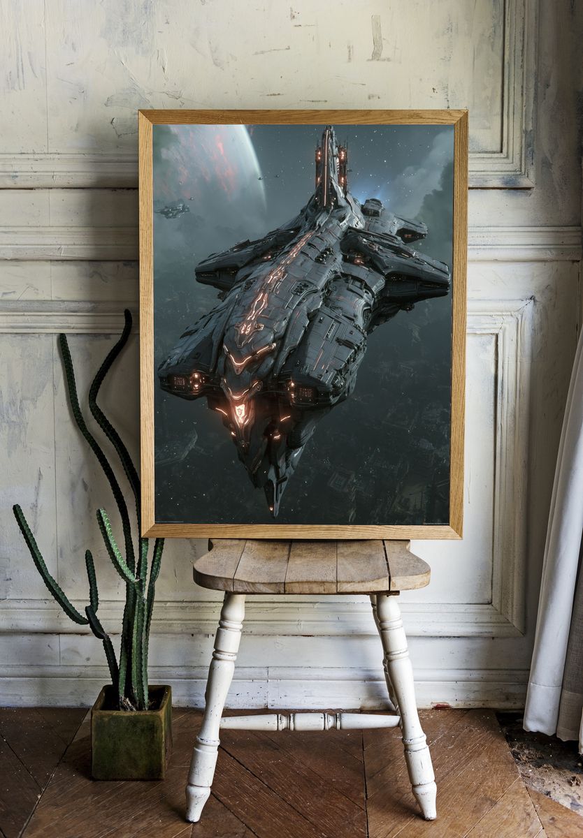 Alien Starship Sci-Fi Poster. — room view 1