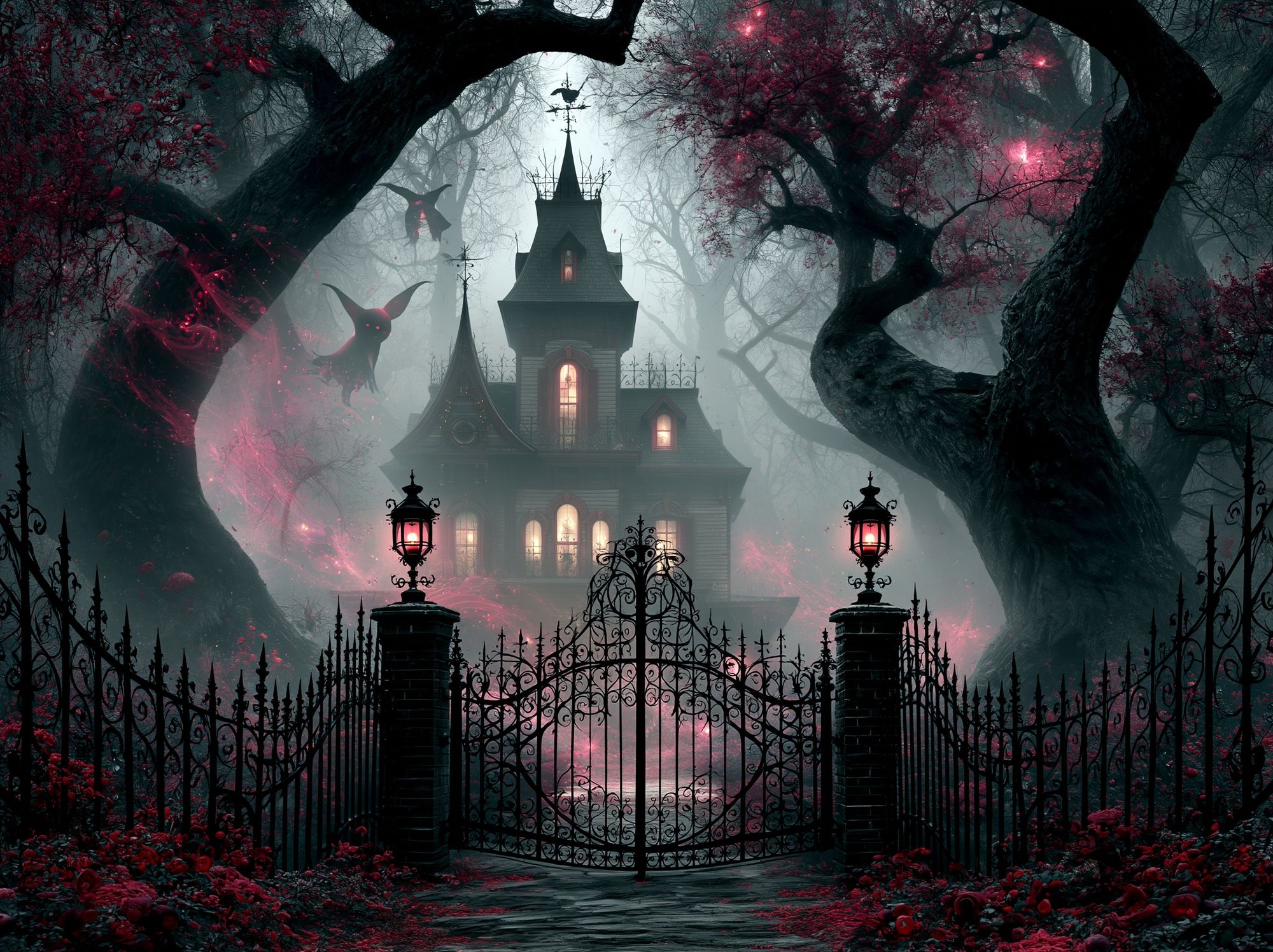 Haunted Gothic Manor Fantasy Poster. poster detail
