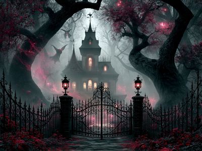 Haunted Gothic Manor Fantasy Poster. poster