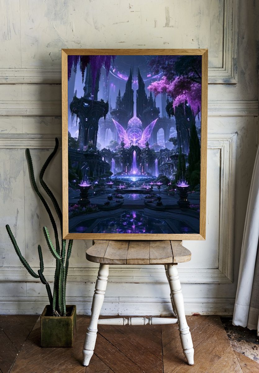 Ethereal Fantasy Temple Poster. room preview
