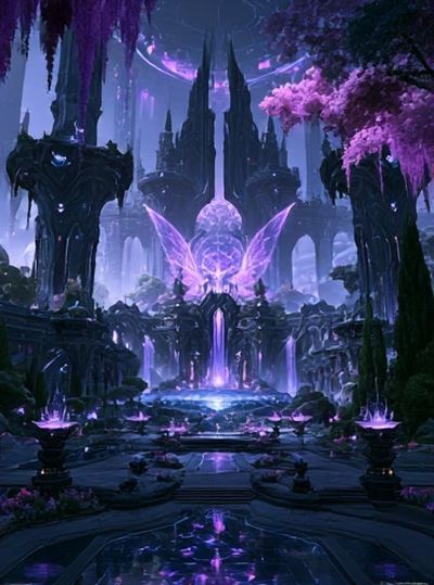 Ethereal Fantasy Temple Poster. poster