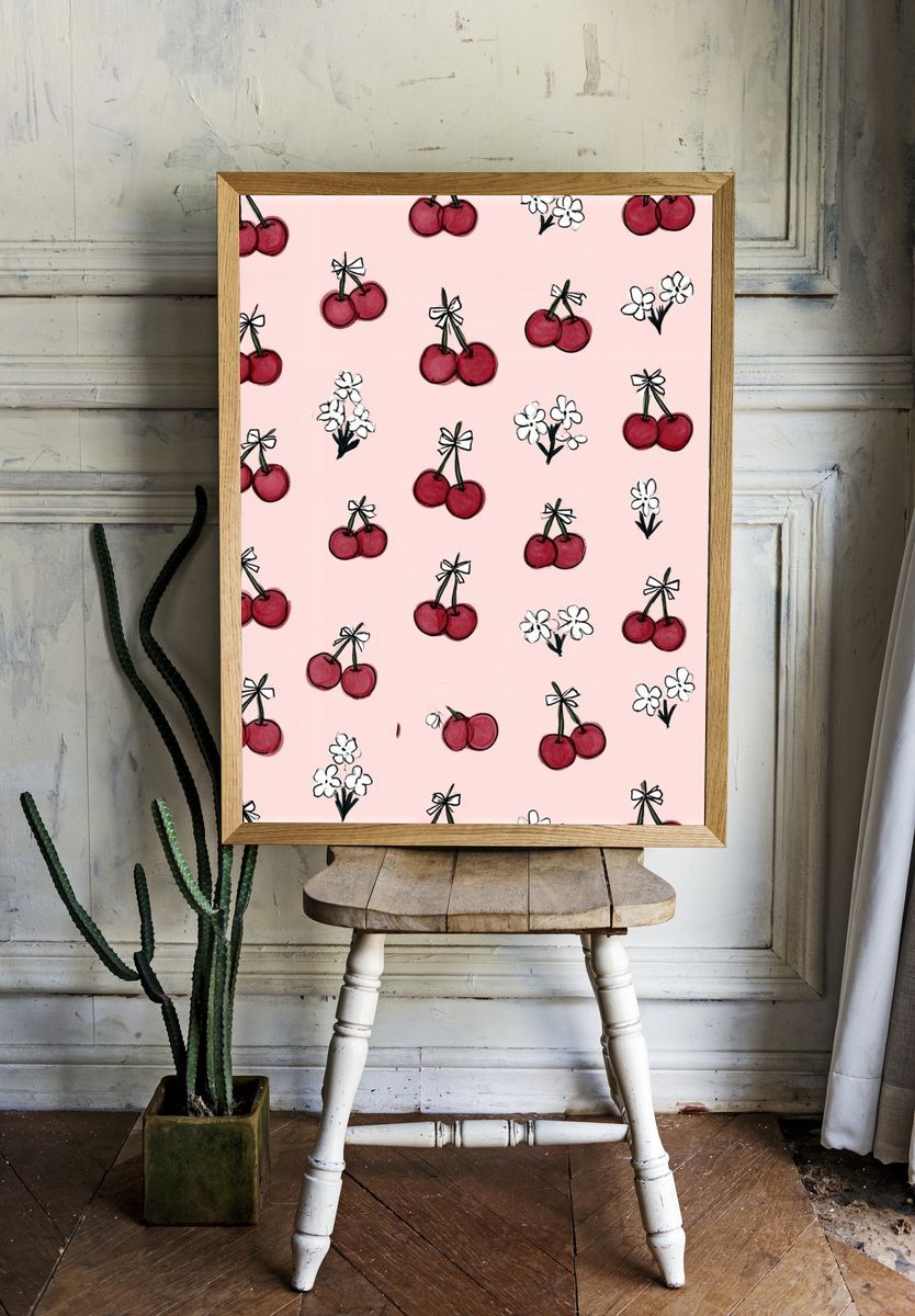 Cherry Blossom Pattern Poster. room preview