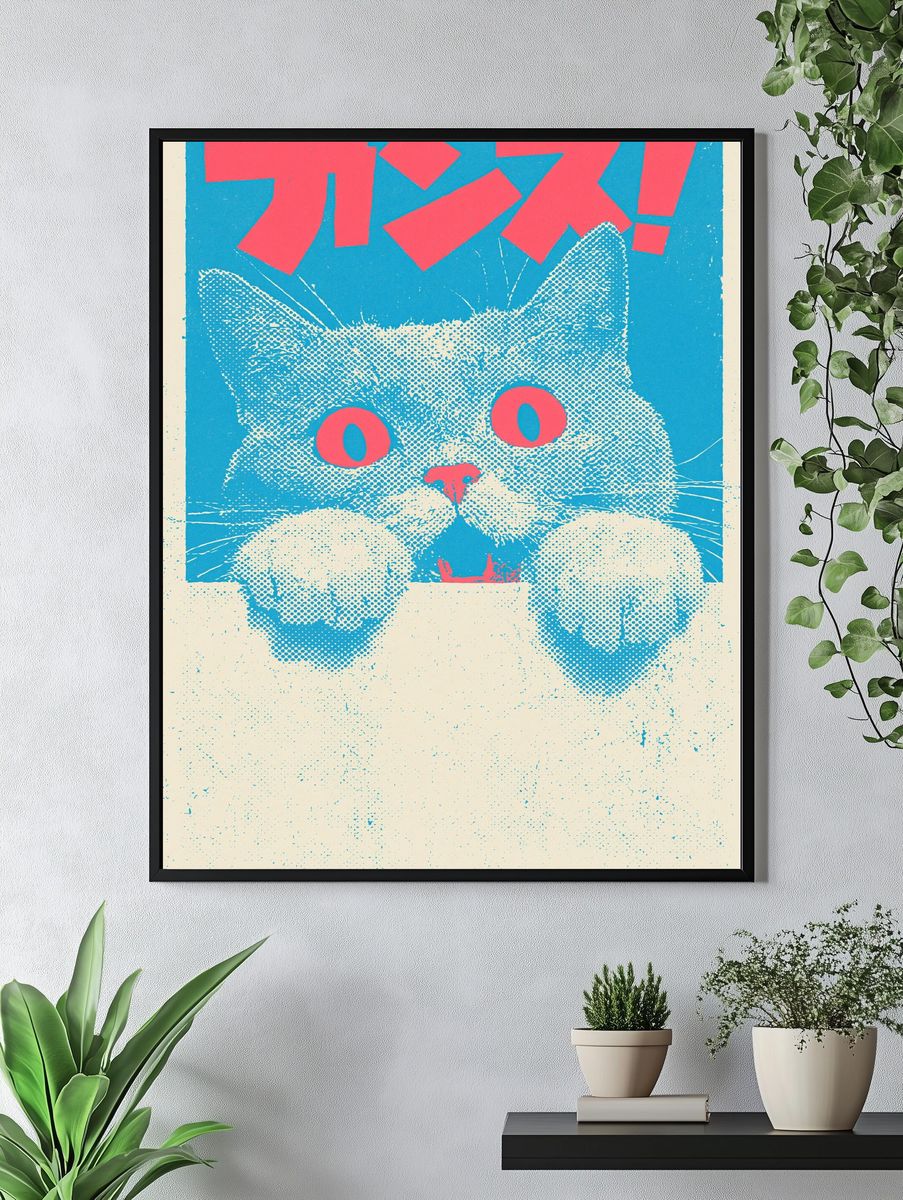 Pop Cat Graphic Poster. — room view 4
