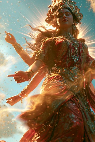 Celestial Goddess Digital Art Poster.