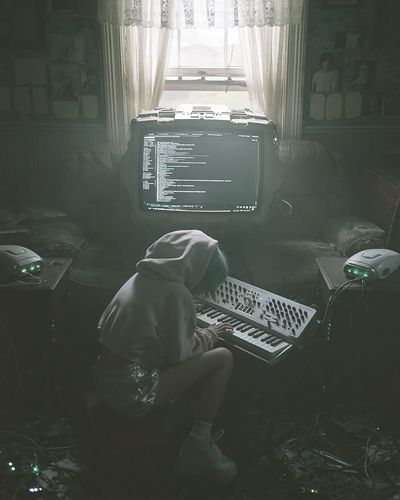 Cyberpunk Music Room Poster. poster