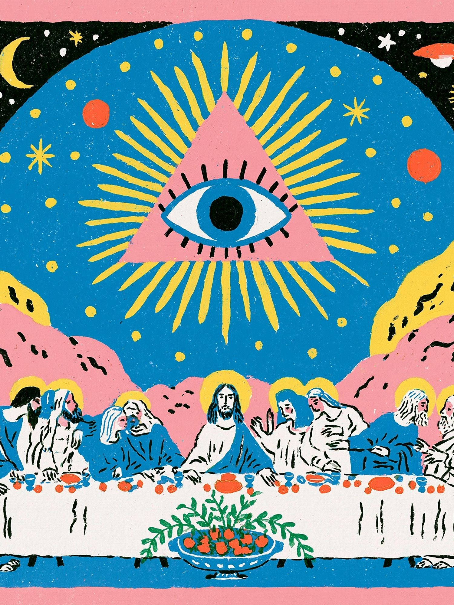 Mystic Last Supper Illustration Poster. poster detail