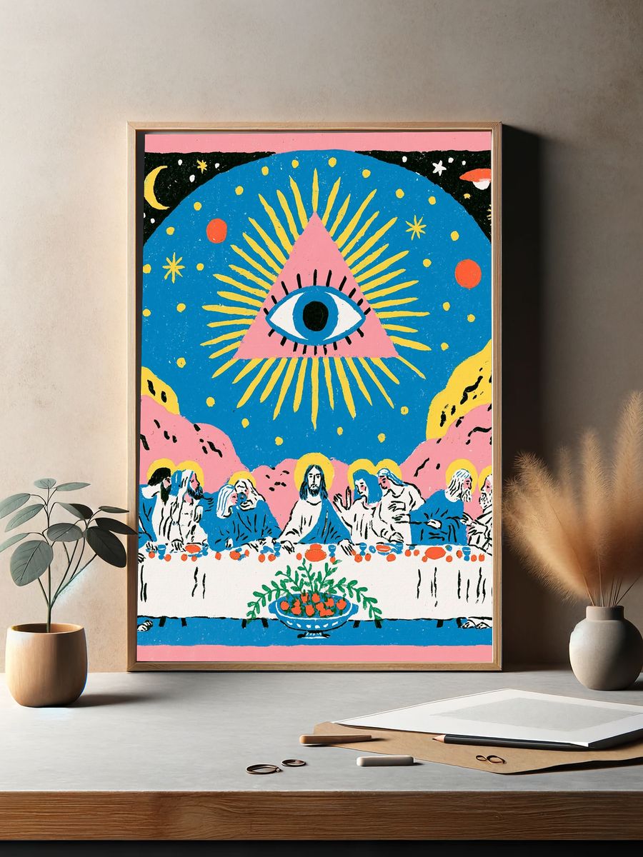 Mystic Last Supper Illustration Poster. — room view 2